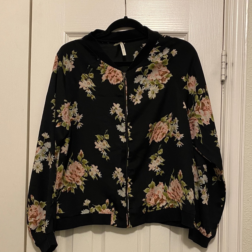 Floral Black Women's Jacket